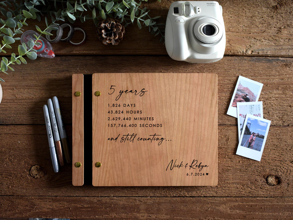 5th anniversary gift five years down wood anniversary gift for him, For couple, For her, Five Years Married | Thoughtful Anniversary Gifts