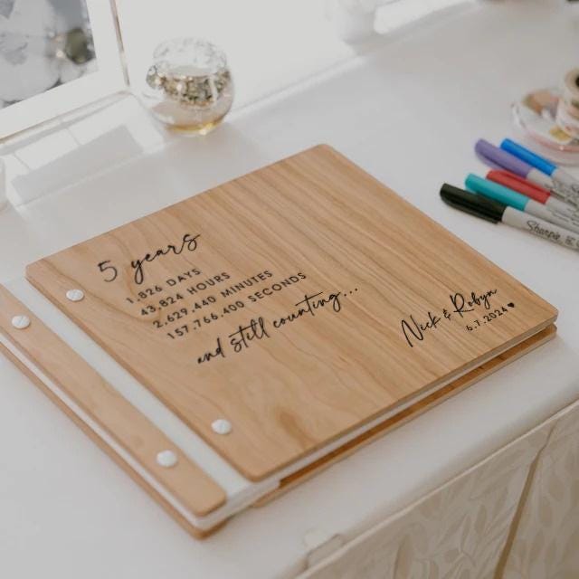 5th anniversary gift five years down wood anniversary gift for him, For couple, For her, Five Years Married | Thoughtful Anniversary Gifts