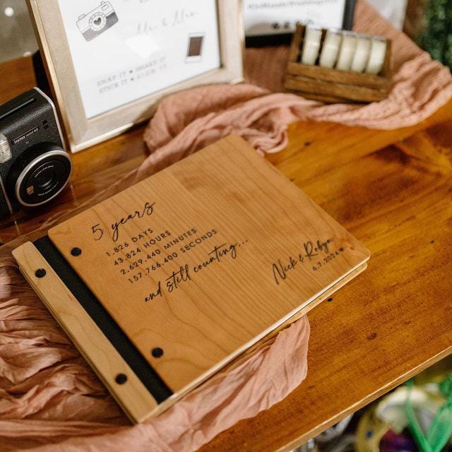 5th anniversary gift five years down wood anniversary gift for him, For couple, For her, Five Years Married | Thoughtful Anniversary Gifts