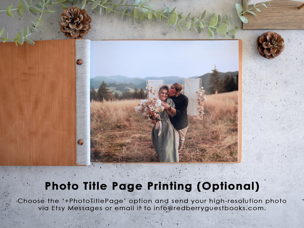 Wooden Wedding Guest Book - Personalized Laser Engraved, Perfect for Photos and Heartfelt Messages, Photobooth, Photo Album, Wedding Album