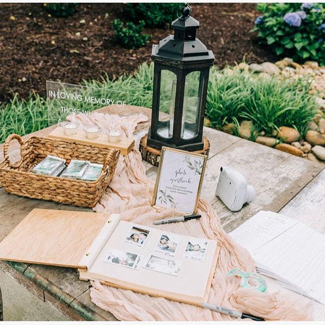 Photo Booth Album, Wooden Guest Book, Photobooth Guestbook, Personalized Photo Album, Quote Themed Scrapbook Gift for him and her