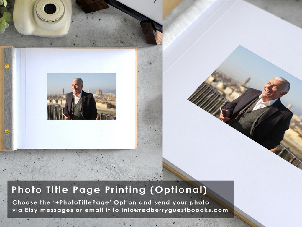 Happy Retirement Memory Book, Personalized Retirement Gift for Him or Her, Wooden Album, Sign-in Photo Album, Retirement Gift for Coworker