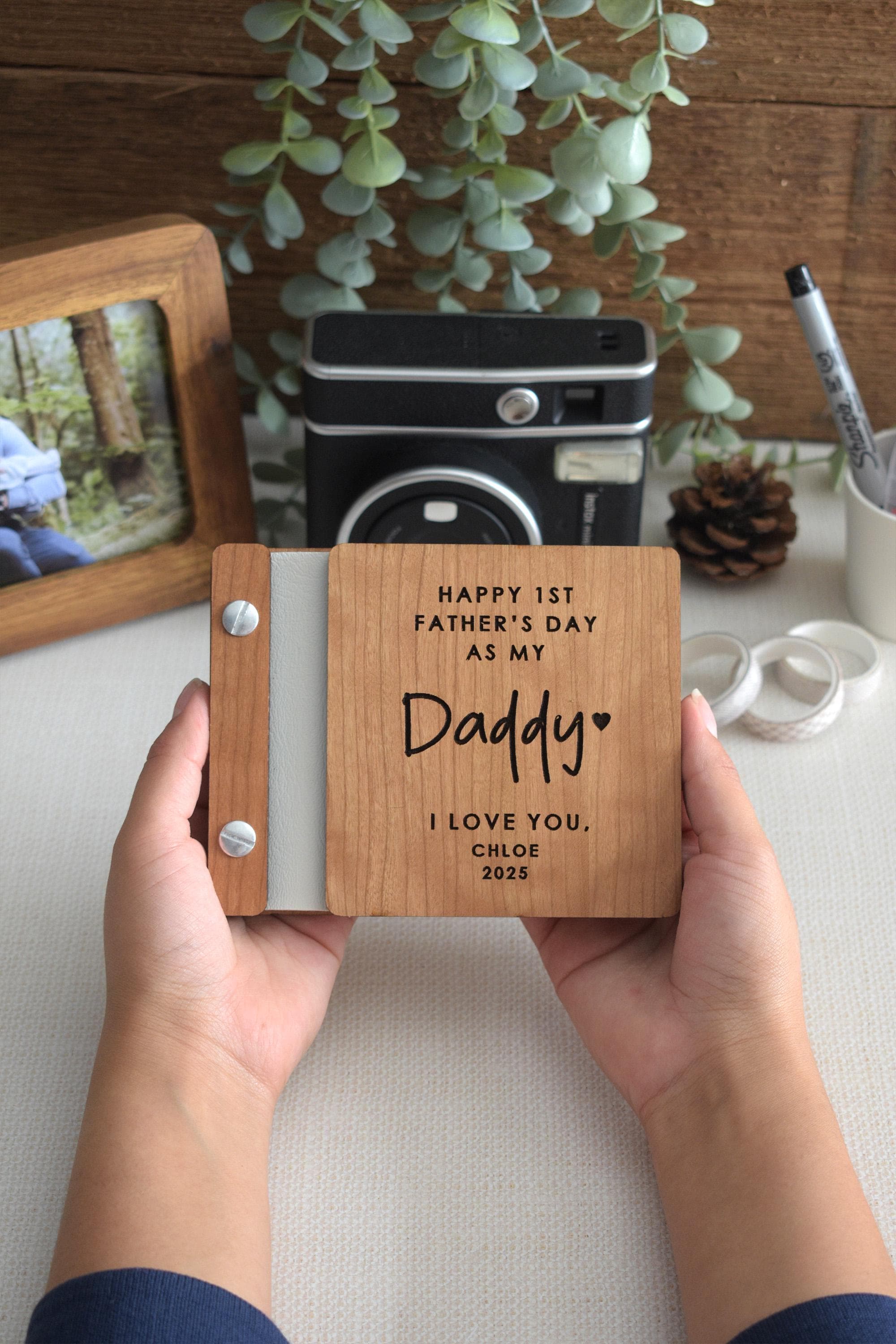 Mini Photo Book for Dad, Personalized First Fathers Day Gift, Birthday Gifts for Dad from Kids, New Dad Gifts Photo Album