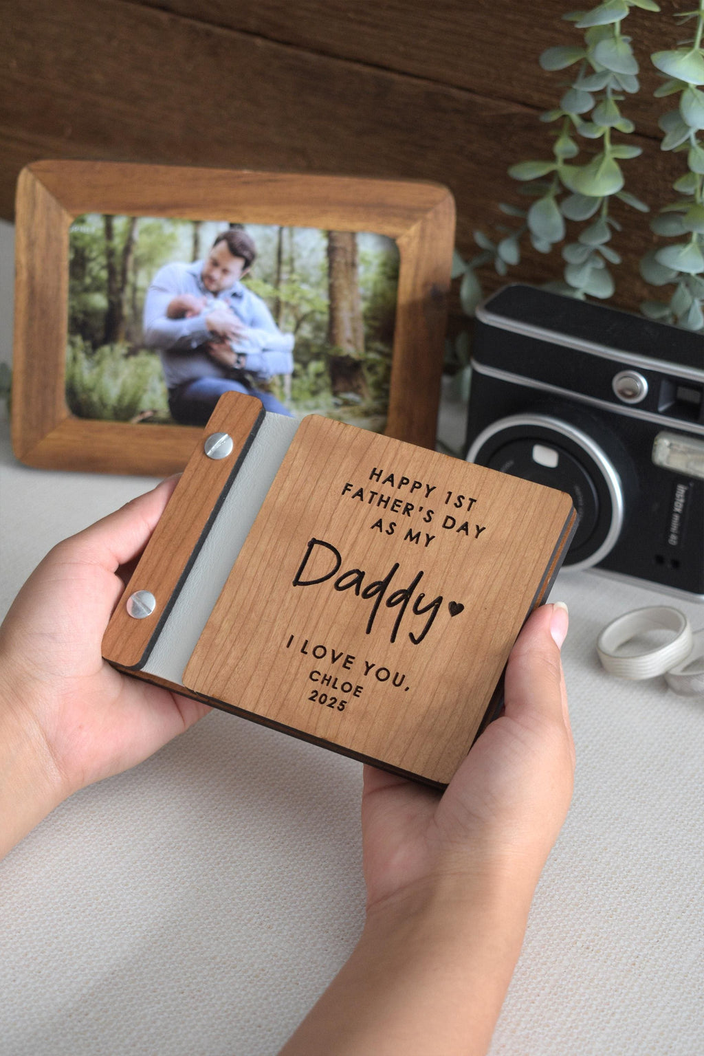 Mini Photo Book for Dad, Personalized First Fathers Day Gift, Birthday Gifts for Dad from Kids, New Dad Gifts Photo Album